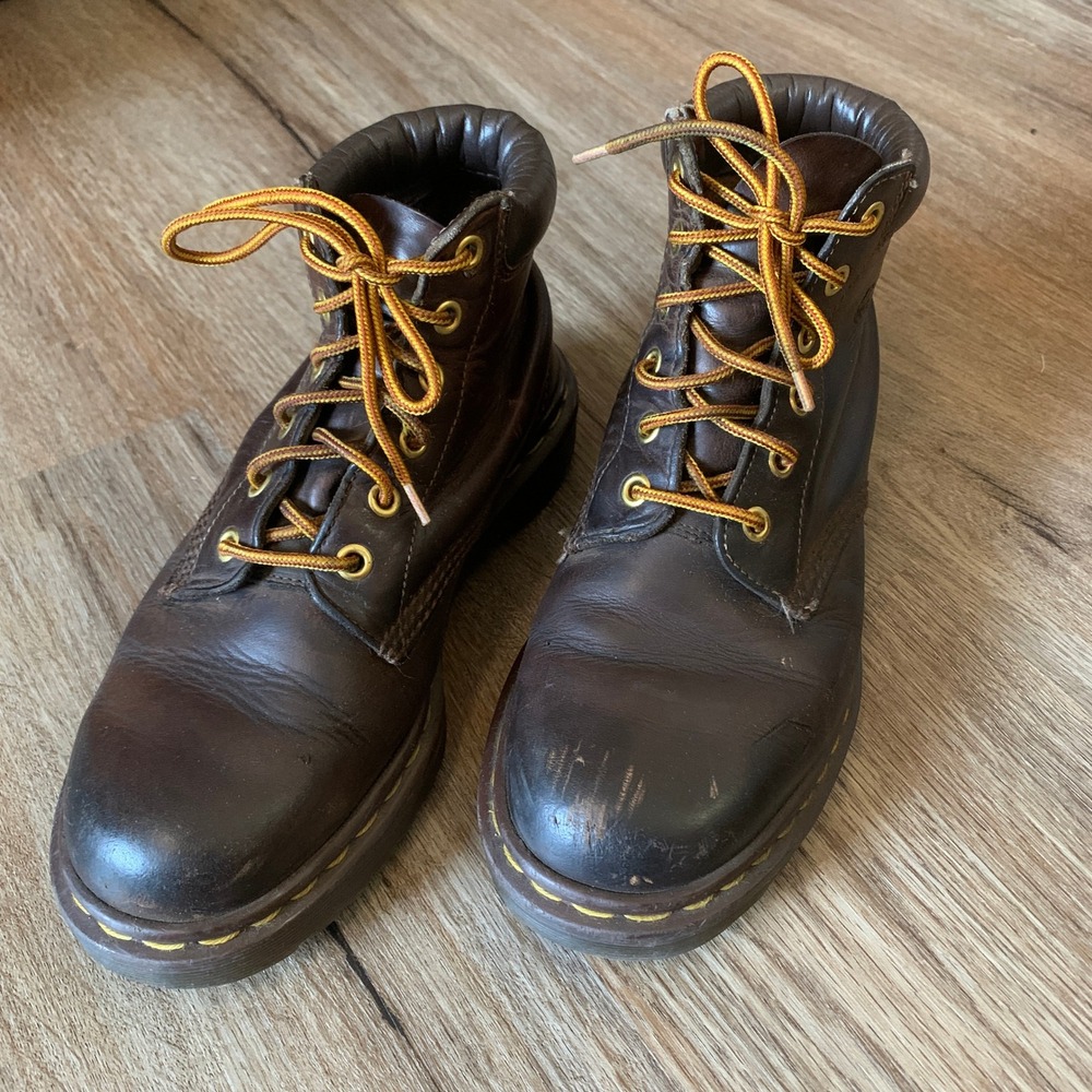 Vintage 90s Dr. Martens 939 dark brown leather boots - made in England - 6 mens